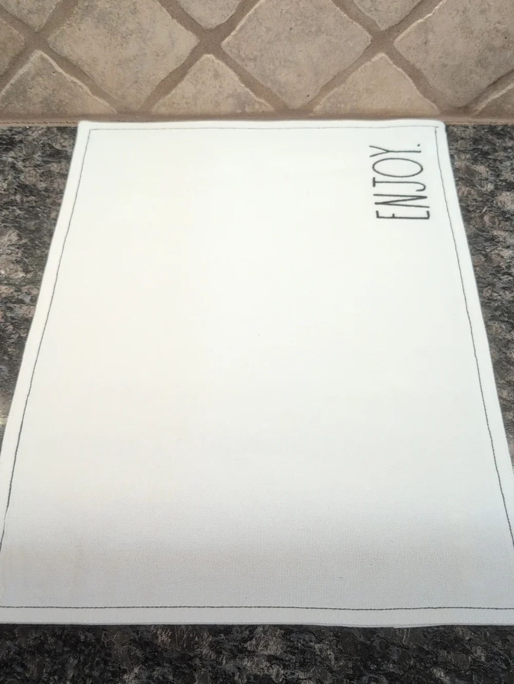 Rae Dunn White Placemats with Black Logo Tag.Set of 4